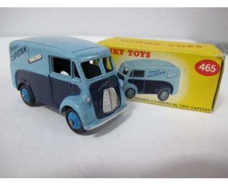 A Boxed Original Dinky #465 Morris 10 CWT Van 'Capstan', light/dark blue, mid blue ridged hubs, 'Have a Capstan' decals. Mode