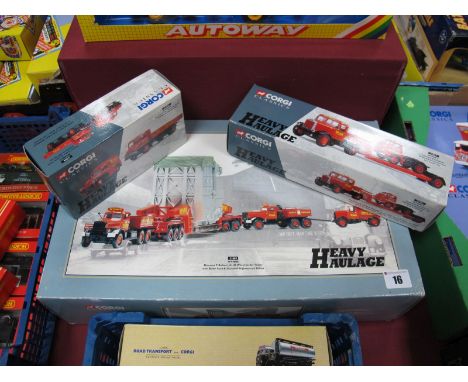 Three Boxed Corgi 1:50th Scale Diecast 'Wynn's' Haulage Sets, #31009 Diamond T Ballast (x 2) twenty four wheel trailer with t