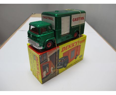 A Boxed Original Dinky #450 Bedford TK Box Van 'Castrol', metallic green body, red interior, red plastic hubs, matt black cha