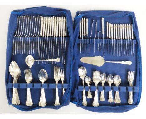 A quantity of matching WMF William Fraser designed 'Barock' pattern .800 silver cutlery by consisting of twelve silver handle