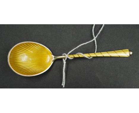 Danish sterling silver &amp; enamel spoon marked Denmark sterling 925