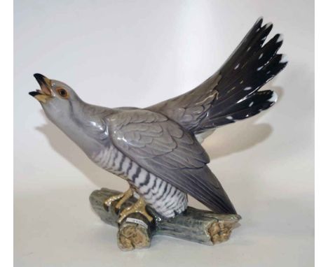 Bing &amp; Grondahl ceramic cuckoo bird figure marked to base and # 1770, circa 1915, (height 20cm approx).