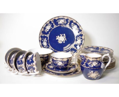 Spode Copelands part tea set including six trios, cake plate, milk and sugar