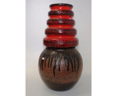 Large retro West German ceramic floor vase height 53cm approx