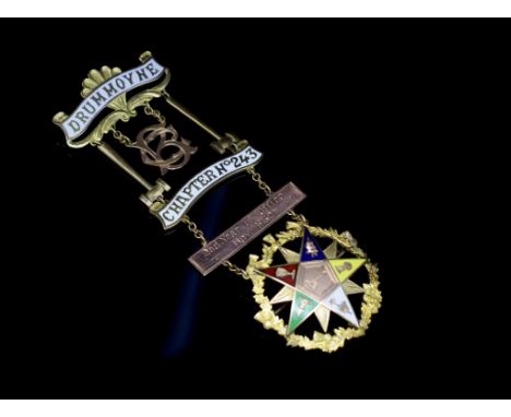 Australian 9ct rose gold &amp; metal Masonic medal Chapter no. 243 order of the Easter Star, Drummoyne. Presented to Sis Chri