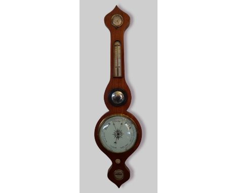 A 19th Century mahogany wheel barometer by A. J. Renshaw Beeston 