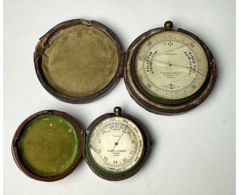 A Negretti & Zambra combination pocket barometer and compass, 19th century, 'C.H.D' on case lid, with a Carpenter & Westley p