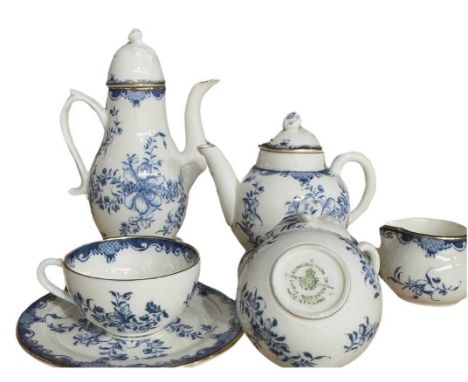 A Royal Worcester miniature blue and white 'Mansfield' tea and coffee service (1 tray)