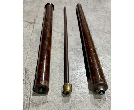 A 19th century 'air cane', an air rifle concealed as a malacca staff walking cane, the horn pommel screws to the top of the w