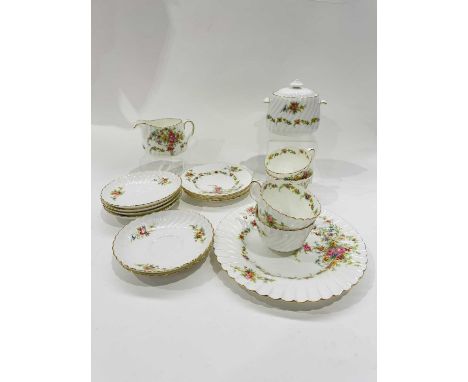 A Minton 'Lorraine' pattern part tea service, marks to base, impressed '7-43' (1 tray)