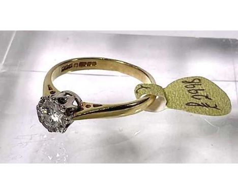 An 18ct gold brilliant-cut diamond single-stone ring, diamond estimated weight 0.40ct, I-J colour, VS clarity, hallmarks for 
