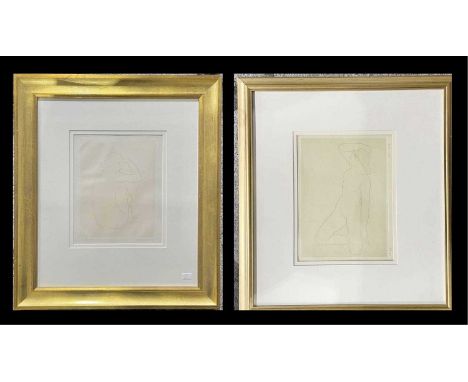 Raphael-Schwartz (Ukrainian, 1884-c.1934), reclining and seated female nudes, two, both signed l.r., etchings No.8/23 and 7/3