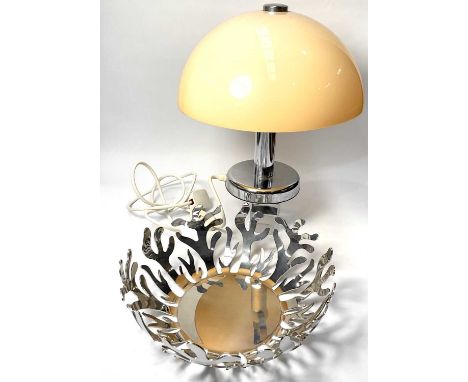 An Alessi stainless steel 'Mediterraneo' fruit basket designed to represent coral, 30cm diameter, and a 1970's Habitat chrome