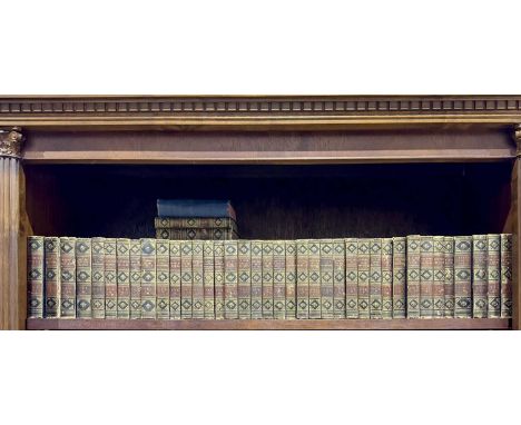 Over 30 volumes of leather-bound histories on various subjects, c. 1830, including 'The History of the Bastille', 'The Life a