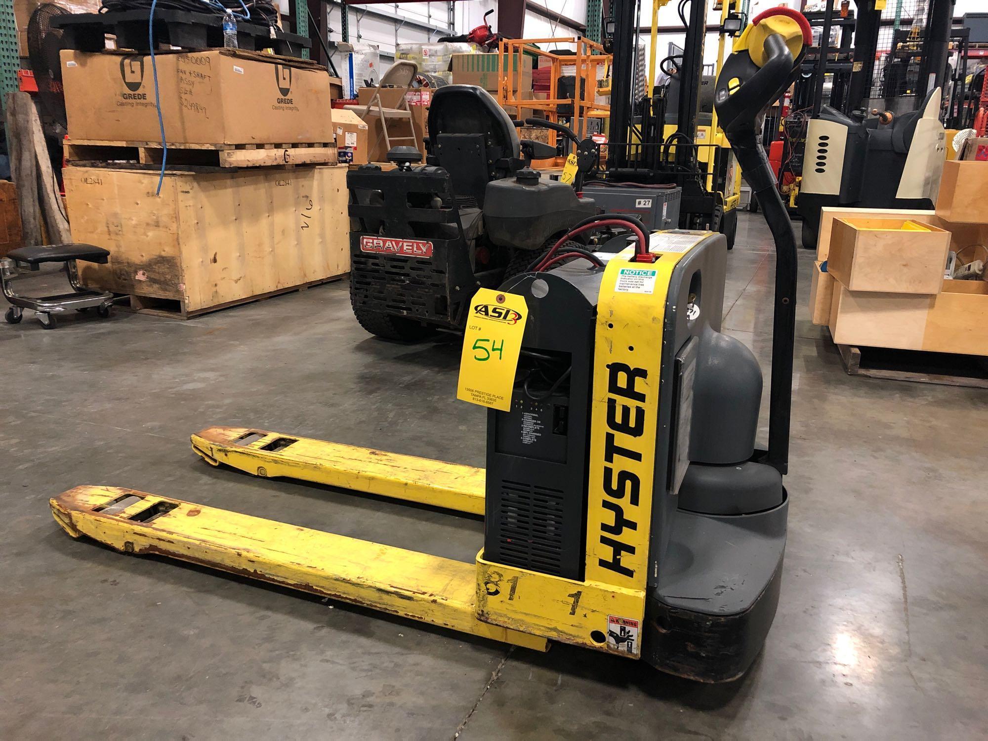 HYSTER ELECTRIC PALLET JACK MODEL W40Z, 24V, 4,000 LB CAPACITY, BUILT