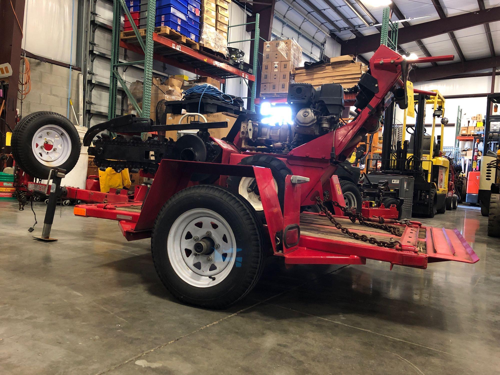 BARRETO 920 WALK-BEHIND TRENCHER WITH TRAILER, RUNS ALL APPLICABLE TAXE