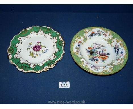 A Minton &amp; Co., Society of Art Prize Pattern 1846, dessert Bowl, pattern no. 7960, 22 cms approx., with a hand painted fl