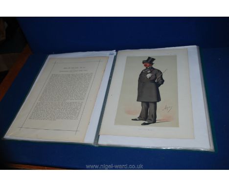 Nineteen 'Vanity Fair prints', original Prints between 1871-1896, displayed in A3 folder with information.