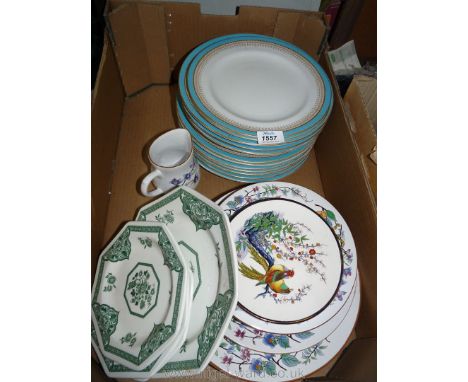 A quantity of dinner and side Plates including Mortlocks and Old Pekin by J &amp; G Meakin and Woodhill, etc.
