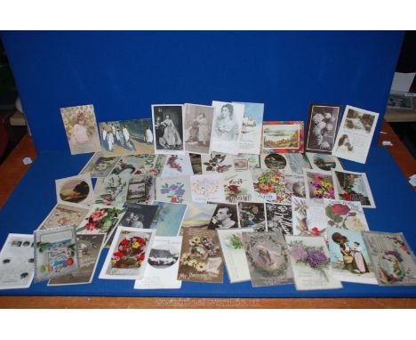 A quantity of vintage Postcards, 62 in total.