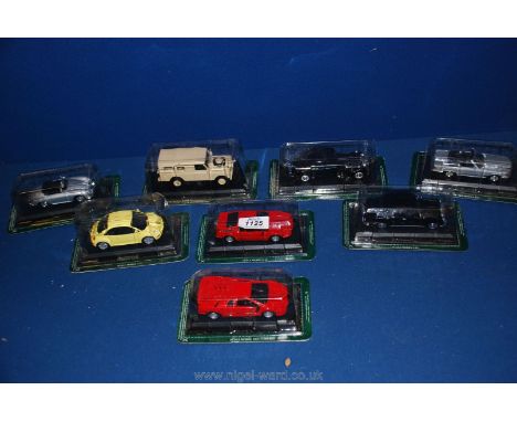 A quantity of scale models 1.43 of miscellaneous cars including Citroen 11 Cv, Landrover Defender, Porsche 356 A, Mercedes-Be