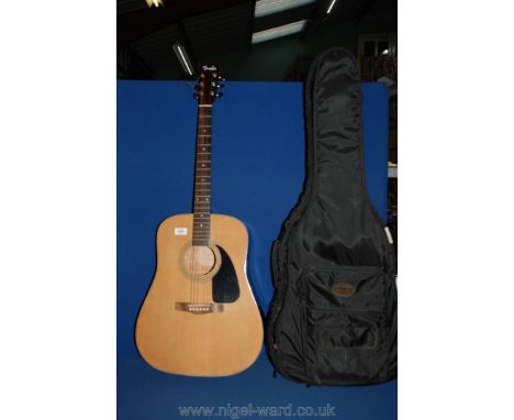 A Fender acoustic Guitar and case 96060545.