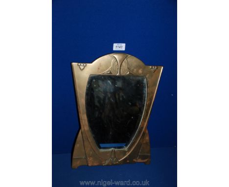A brass secessionist Mirror, possibly W.M.F.