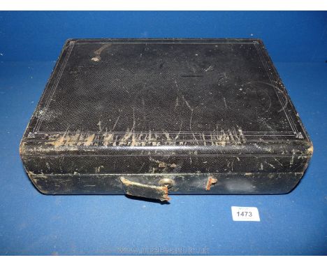 A vintage Wells &amp; Lambe stationary case, a/f.