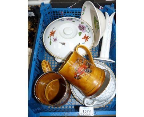 A quantity of china including two Wade tankards, Royal Worcester lidded tureen etc.