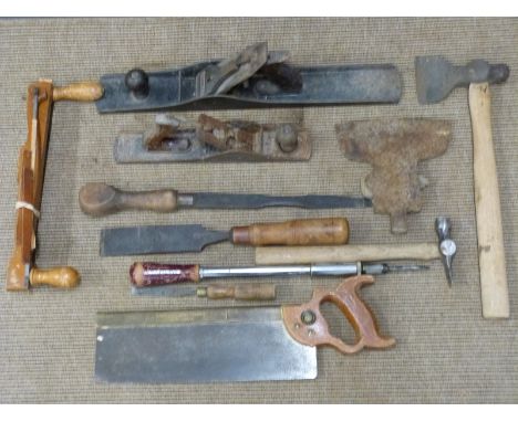 Tools including Stanley Bailey No 7 plane