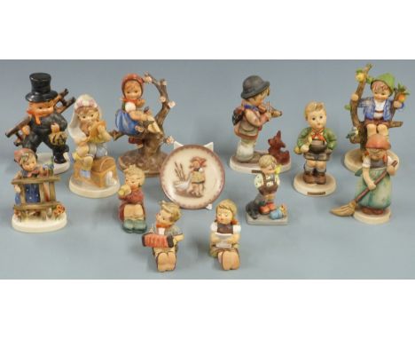 Twelve Goebel Hummel figures including chimney sweep