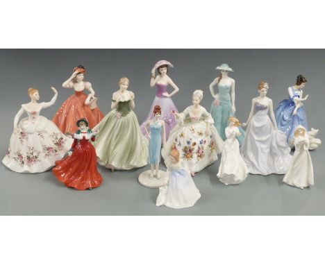 A collection of Royal Doulton, Royal Worcester, Coalport and other figurines including Diana