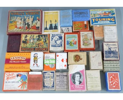 Collection of playing card games to include Flags, Beaver, London Underground, Gavitt's Stock Exchange, Touring, Lincard etc