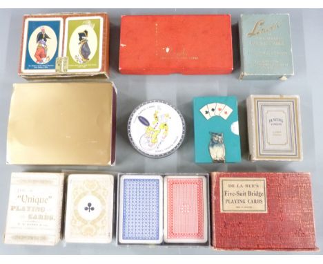 Quantity of mainly English playing cards to include Goodall, Unique T.B.Banks &amp; Co Guernsey, De La Rue, Worshipful Compan