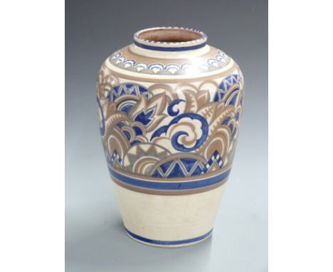 Carter Stabler Adams Poole pottery large retro vase, initialled AX to base, H35cm
