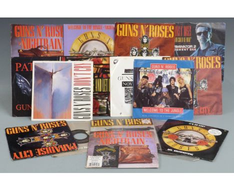 Guns N' Roses - 15 singles most in picture covers plus four picture disc interview pack (BAKPAK 1011) including Nightrain (GE