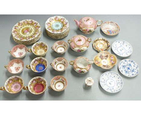 Vienna style teaware with beehive mark, Noritake tea ware, Dresden quatrefoil dish etc&nbsp;