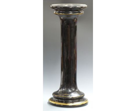 A gilded ceramic plinth, H 71cm&nbsp;