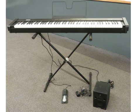 Korg SP-100 electric piano/keyboard complete with leads etc, with hard touring quality carry case and Yamaha model MSP5 monit