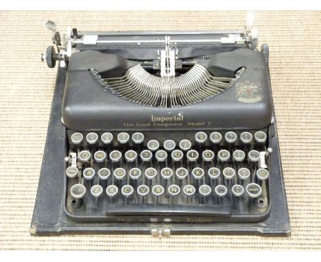 Imperial 'Good Companion' Model T typewriter in Rexine-covered case