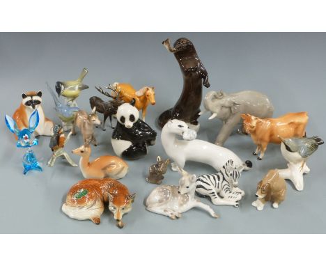 A collection of Lomonosov / USSR animal figures, Karl Ens bird, Goebel, Szeiler etc