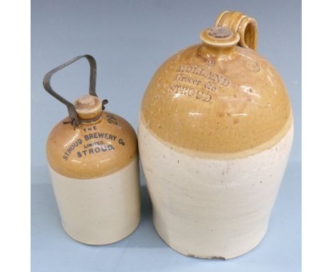 Two Stroud interest stoneware jars comprising Holland Grocer &amp; C, Stroud and Stroud Brewery, height of tallest 37cm&nbsp;