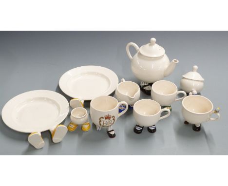 A quantity of novelty Carltonware 'Walking Ware' teaware