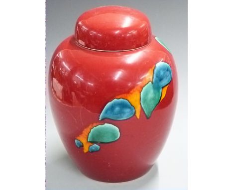 Poole pottery large covered ginger jar, H31.5cm&nbsp;