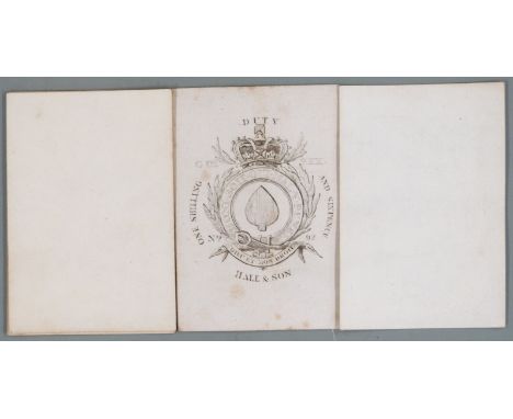 Hall &amp; Son pack of playing cards, with George III duty ace, single ended court cards and plain backs