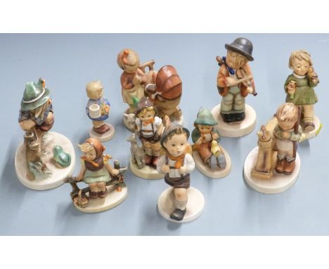 Ten Goebel Hummel figures including fiddle player