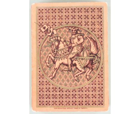 Tiffany &amp; Co., Paris, New York and London `Harlequin` transformation playing cards having pink backs with jousting figure