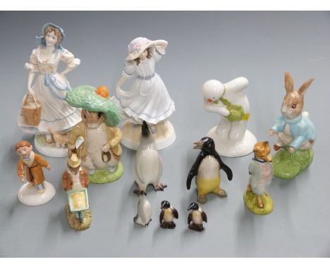 Royal Worcester figurines, Royal Albert / Beswick Beatrix Potter figures, Royal Doulton Snowman etc