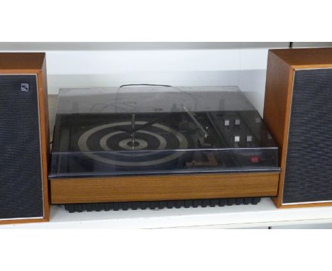 Fidelity 'Stereosound Super 10 DL' record player with BSR deck and matching Decca speakers