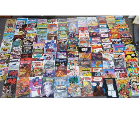 One-hundred-and-nineteen various comics including Comic Reader, revolver Fantastic, Strage Haven, Bongo, Terrology, Firkin, P